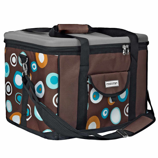 Anndora cooler bag XL brown light blue 40 liters - cooler box insulated bag picnic bag
