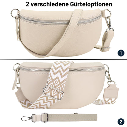 Blade Women's Leather Fanny Pack with 2 patterned and leather removable & adjustable wide belts, Crossbody Bag Women, High-quality Chest Bag for Women.