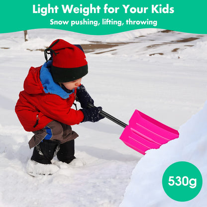 Snow shovel beach shovel for kids, Rust-resistant children's shovel metal handle with total length of 84 cm, Sturdy and stable plastic