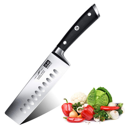 SHAN ZU Chef's Knife Nakiri Kitchen Knife Professional Knife 16.5 cm German Stainless Steel Extra Sharp Blade with Ergonomic Handle Exquisite Gift Packaging