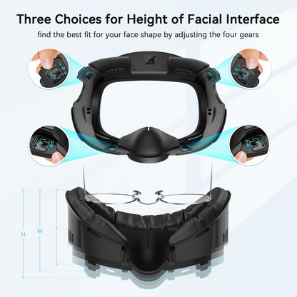 AMVR Face Cover Pad Facial Interface is compatible with Meta/Oculus Quest 3 accessories, featuring a soft PU face cushion pad replacement and Ice Silk Cotton material. Not compatible with Meta Quest 3S.
