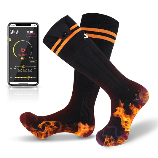 Heated socks with app control, Electric Heated Socks with 5000mAh Rechargeable Battery, Winter Warm Thermal Socks Unisex Foot Warmer for Camping Hiking Skiing Hunting...