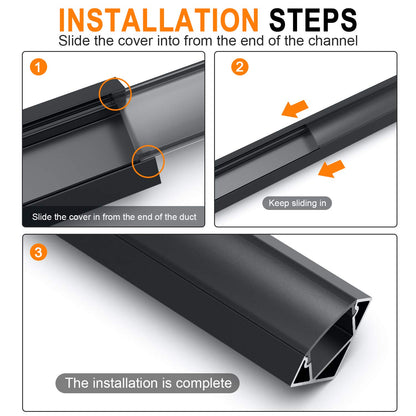 Angdarun LED profile, LED aluminum profile 6x1m V-shape aluminum profiles for LED strips/strips/stripe/end caps (1M-6V-B)
