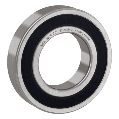 XiKe 2pcs 6208-2RS Ball Bearings 40x80x18mm Chrome Steel with Double Rubber Seals, Pre-Lubricated, 6208RS Deep Groove Ball Bearings with Covers.