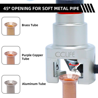 CCLIFE Metric Inch Flaring Tool Air Conditioning Flare Tool Flaring Tool for R407c/R410a with Tube Cutter | 5-19MM | 3/16"-3/4"