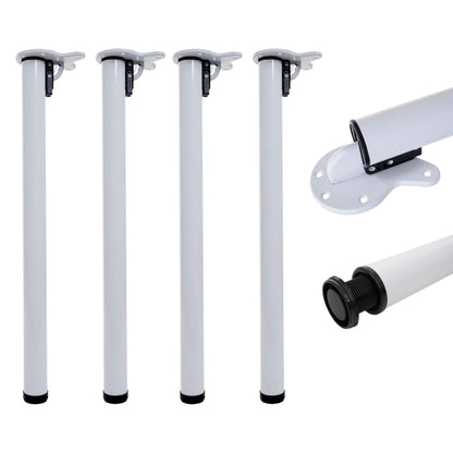 Mendler 4-piece table leg set HWC-H34AM, for desk dining table foot table frame, foldable 72cm - white