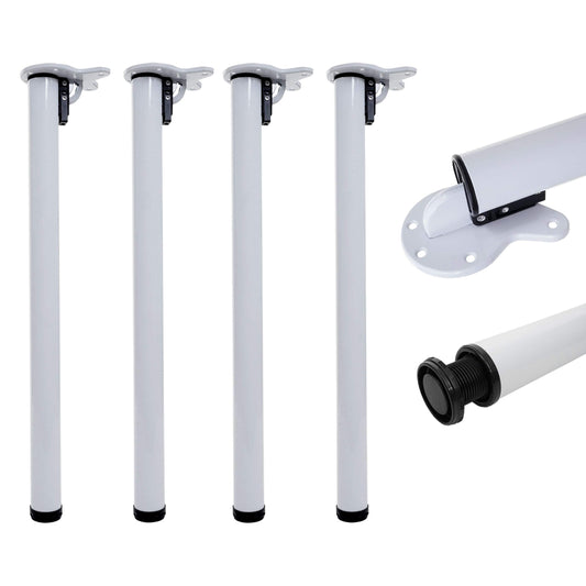 Mendler 4-piece table leg set HWC-H34AM, for desk dining table foot table frame, foldable 72cm - white