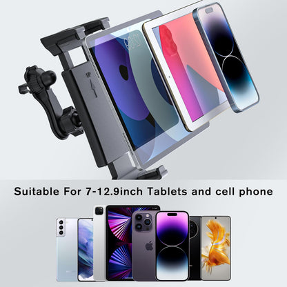 XWXELEC Tablet Holder for Car, iPad Holder for Car, Universal Windshield and Dashboard Mount, 360° Rotating Adjustable, Stable and Washable TPU Suction Cup, for 7"-12.9" Tablet Holder