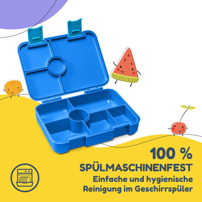 Chomp chomp Lunch Box for Kids with compartments, BPA Free Kids Lunchbox, Kids Bento Box, Lunchbox for Girls & Boys, Snack Box, Perfect for School, Kindergarten & Trips (Blue)