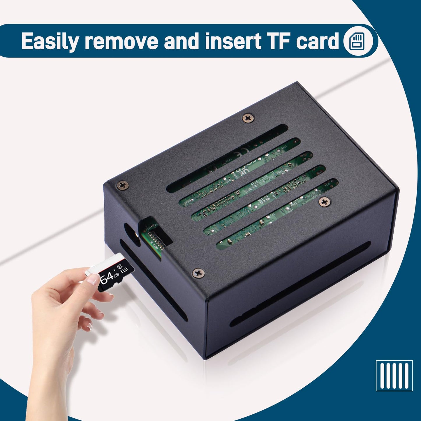 GeeekPi Raspberry Pi 5 case with Official Active Cooler, Supports PCIe M.2 NVMe SSD Shield Top X1001/X1000/N04/N05