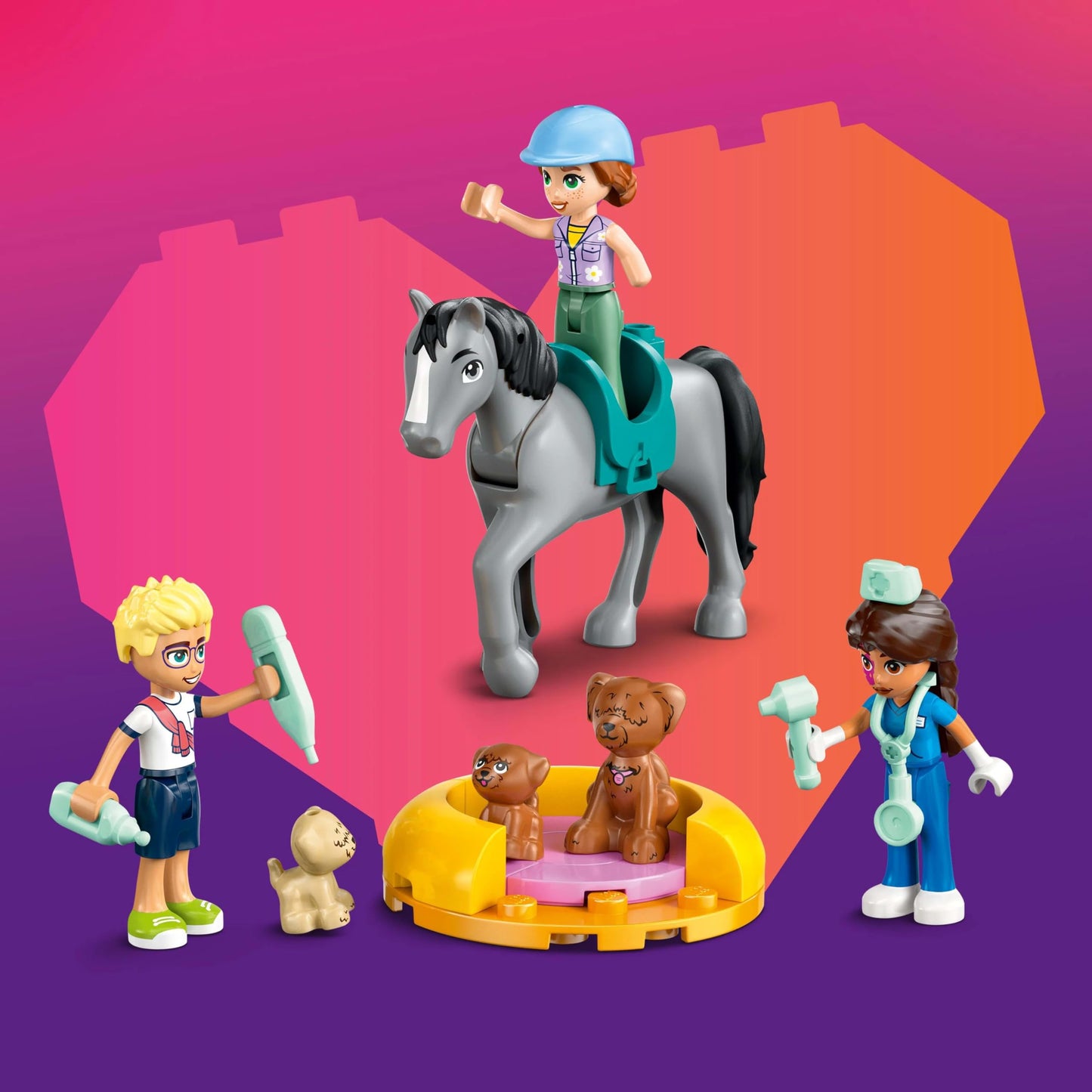 LEGO Friends Vet Clinic for Horses and Pets - Horse toy for girls and boys with 3 figures and 5 animal figures - Creative playset - Gift for kids ages 7+ 42651