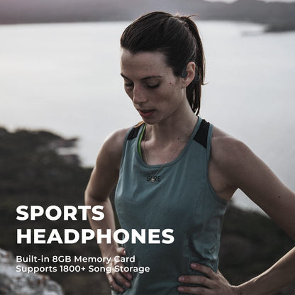 The TELNP waterproof swimming bone conduction headphones are designed with Bluetooth 5.3 technology. These IPX8 underwater headphones come with 32G of MP3 storage for a seamless swimming experience.