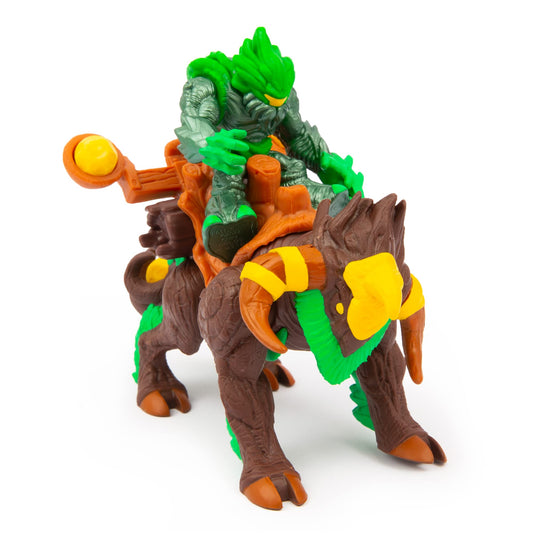 Gormiti Forest Beast Troncalion + Lord Tasarau, 7 cm, 2 toy figures with a Hyperbeast and one doll from the protagonists of Series 3, ages 4+, Famosa (GRL02200)