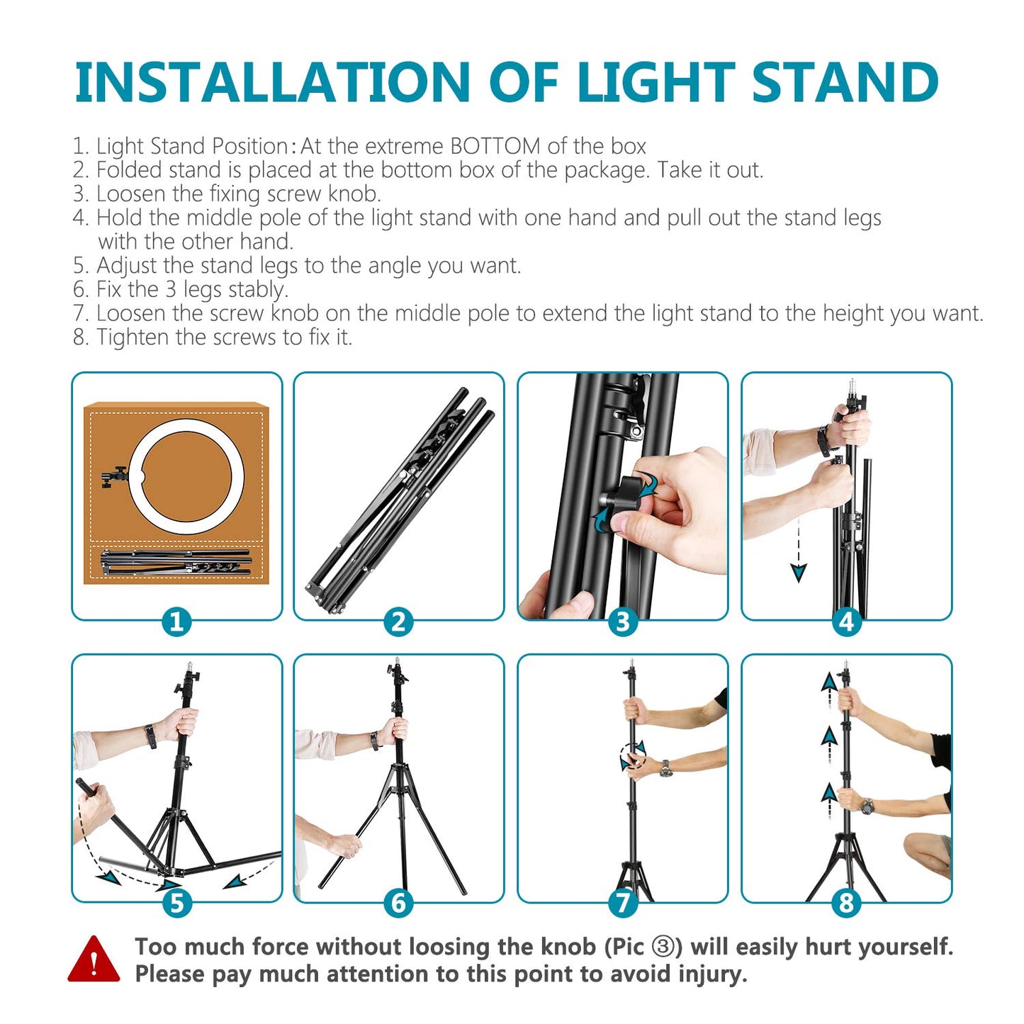 NEEWER Camera Photo Video Ring Light Kit: 18-inch/48-centimeter Outer 52W 5500K Dimmable LED Ring Light Light Stand Bluetooth Receiver for Smartphone YouTube Self-Portrait Shots