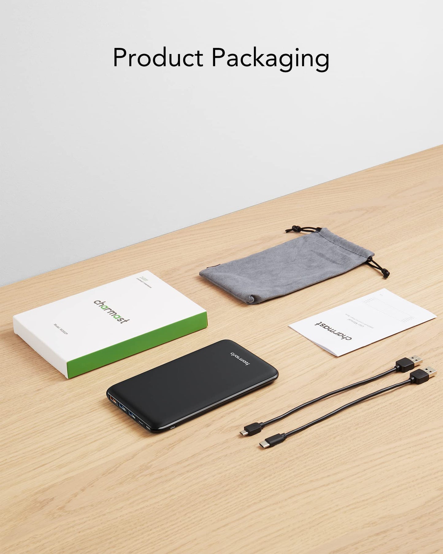 Charmast Power Bank, 20W Slim Powerbank 26800mAh with 4 outputs and 3 inputs, USB C input & output, External battery packs compatible with iPhone 16 15 14 13 12 11 Pro Max Plus Mini iPad Samsung Tablet