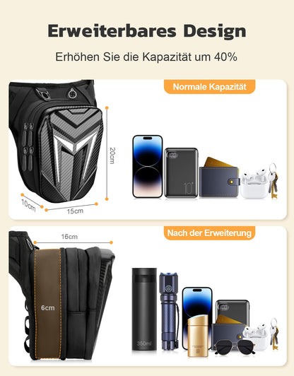 Mohard leg bag motorcycle, waterproof thigh pouch fanny pack, durable Eva motorcycle leg bag, expandable storage tank bag, sport shoulder bags for cycling, hiking, climbing.