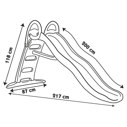 Double wave blow up slide Smoby Funny - Red/Green - Slide 2m - H 118cm