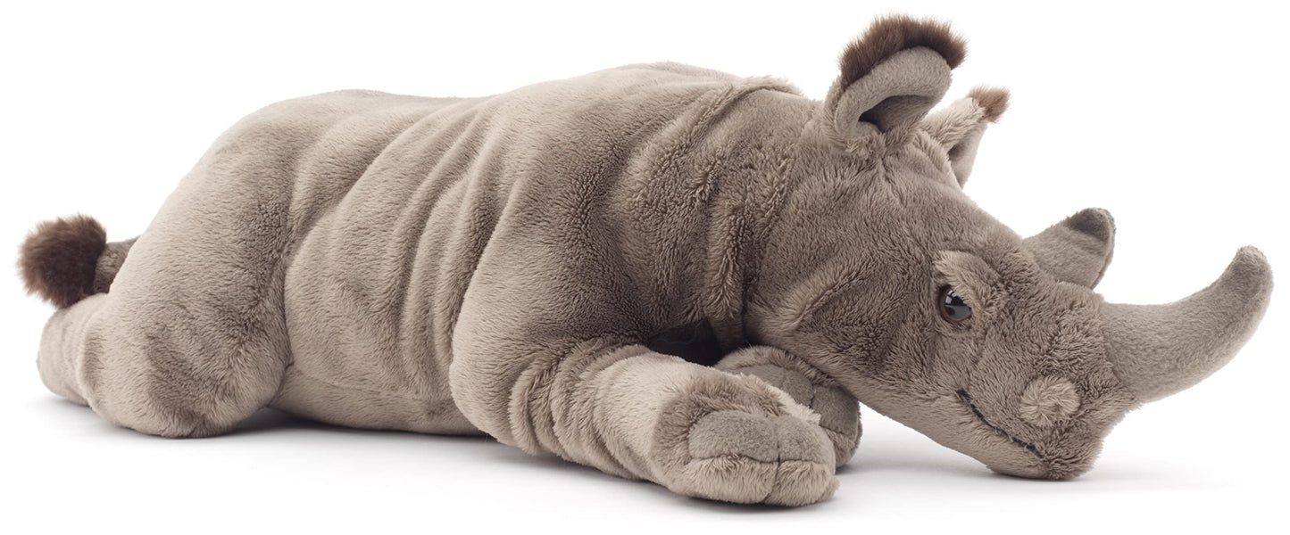 Uni-Toys - Large rhinoceros, lying down - 54 cm (length) - Plush rhino - Stuffed animal, cuddly toy