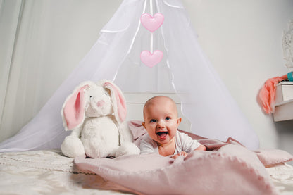 Amilian sky pole; pole; bed canopy pole; canopy holder with canopy for baby bed; bassinet; cradle; children's bed; canopy; bed curtain: full fabric canopy or chiffon canopy (Made in EU)