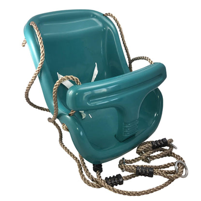 Baby swing seat with rope and attachment rings (turquoise)