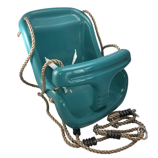 Baby swing seat with rope and attachment rings (turquoise)