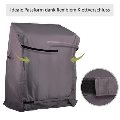 Hanse Beach Chair Cover made of 600D Oxford fabric with extra flexible velcro closure, Premium Beach Chair Cover 120cm wide in gray.