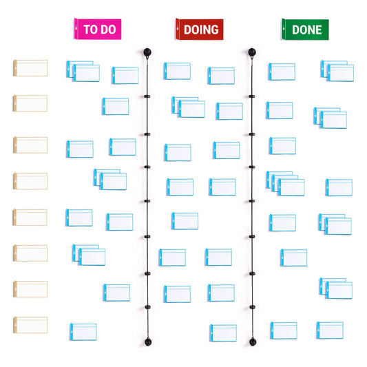 PATboard Scrum Board and Kanban Board Basic Toolset - Magnetic cards for agile project management - Basic to-do board for Scrum and Kanban teamwork.