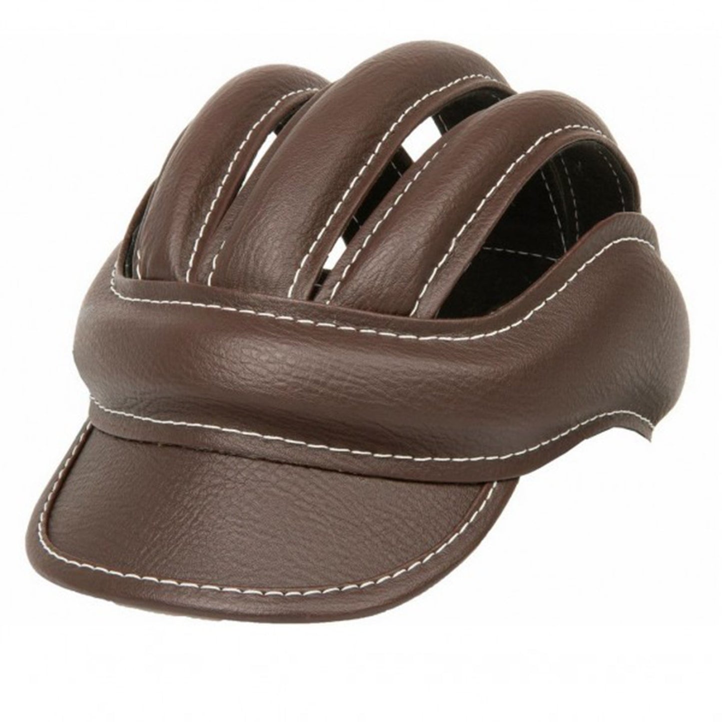 Onogal 3486 Retro Leather Bike Helmet, Standard Size for Adults, Brown