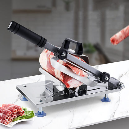 Tyenaza Frozen Meat Slicer, Lamb Stainless Steel Cutting Machine 0.3mm-8mm Adjustable Thickness Manual Meat Cutter for Home Kitchen