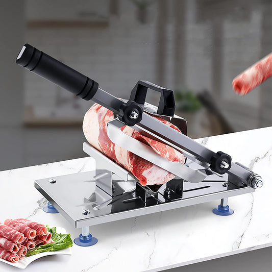 Tyenaza Frozen Meat Slicer, Lamb Stainless Steel Cutting Machine 0.3mm-8mm Adjustable Thickness Manual Meat Cutter for Home Kitchen