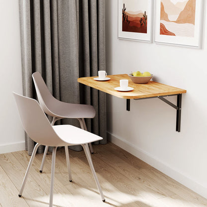 AKKE 90x50 | Wall-mounted folding table with rounded corners. Ideal for kitchen, desk, or kids' table. Gold Craft.