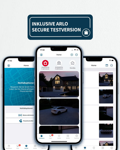 Arlo Pro 5 outdoor wireless surveillance camera X3 + certified SmartHub, 2K UHD, Black, Enhanced color night vision, 160° field of view, 2-way audio, with Secure Plan trial period