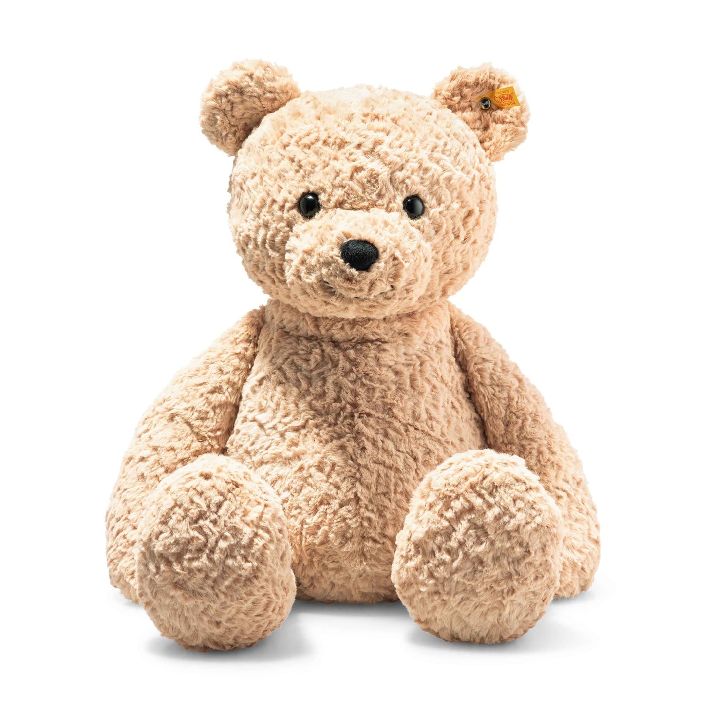 Steiff cuddly toy Jimmy teddy bear, cute plush toy for children, boys & girls, friends, stuffed animal 55 cm, light brown, 067181