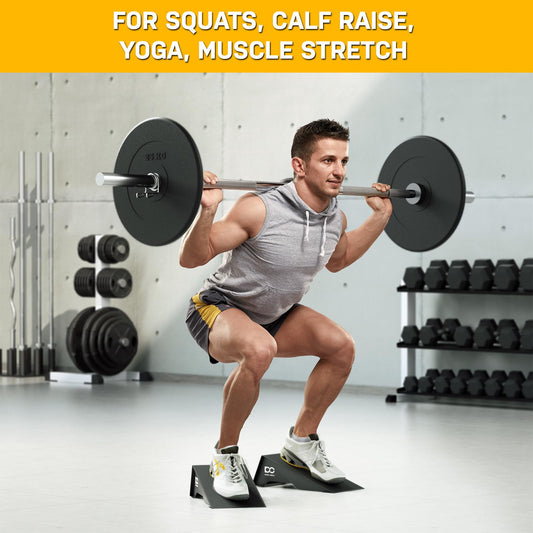 Double Circle Squat Wedge - Professional squat ramp for weightlifting and fitness, squat ramp for elevated heel squats and calf raises (20 Degree Non-Slip)