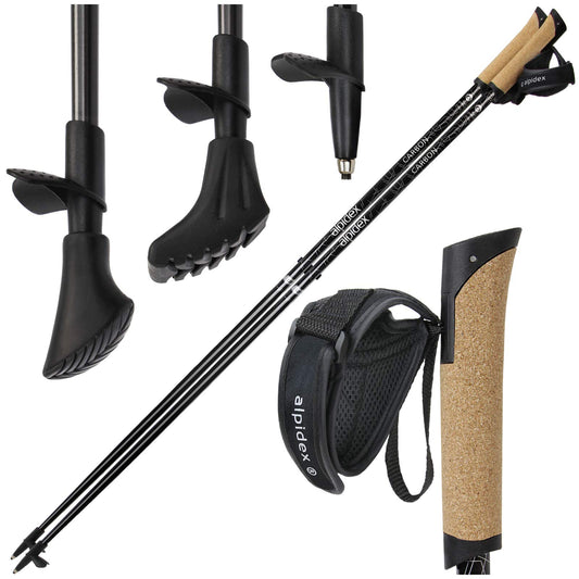 ALPIDEX Super Lightweight Carbon Nordic Walking Pole - very light walking poles, Length: 120 cm