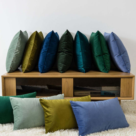JUSPURBET Navy Blue Velvet Pillow Covers 50cmx50cm 2-Pack for living room couch sofa bedroom Decorative Square Solid Soft Pillowcases with invisible zipper