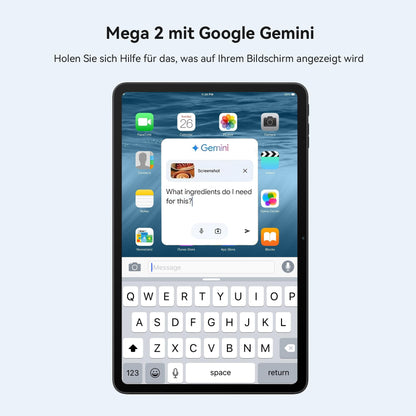 Blackview Mega2 12-inch tablet Android 15.24GB RAM + 256GB ROM, dual 4G LTE + 5G WiFi, 2K 120Hz FHD large display gaming tablet with stylus, Octa Core T615, 9000 mAh, WideVine L1, 13MP + 8MP camera, Face ID, GPS, PC.