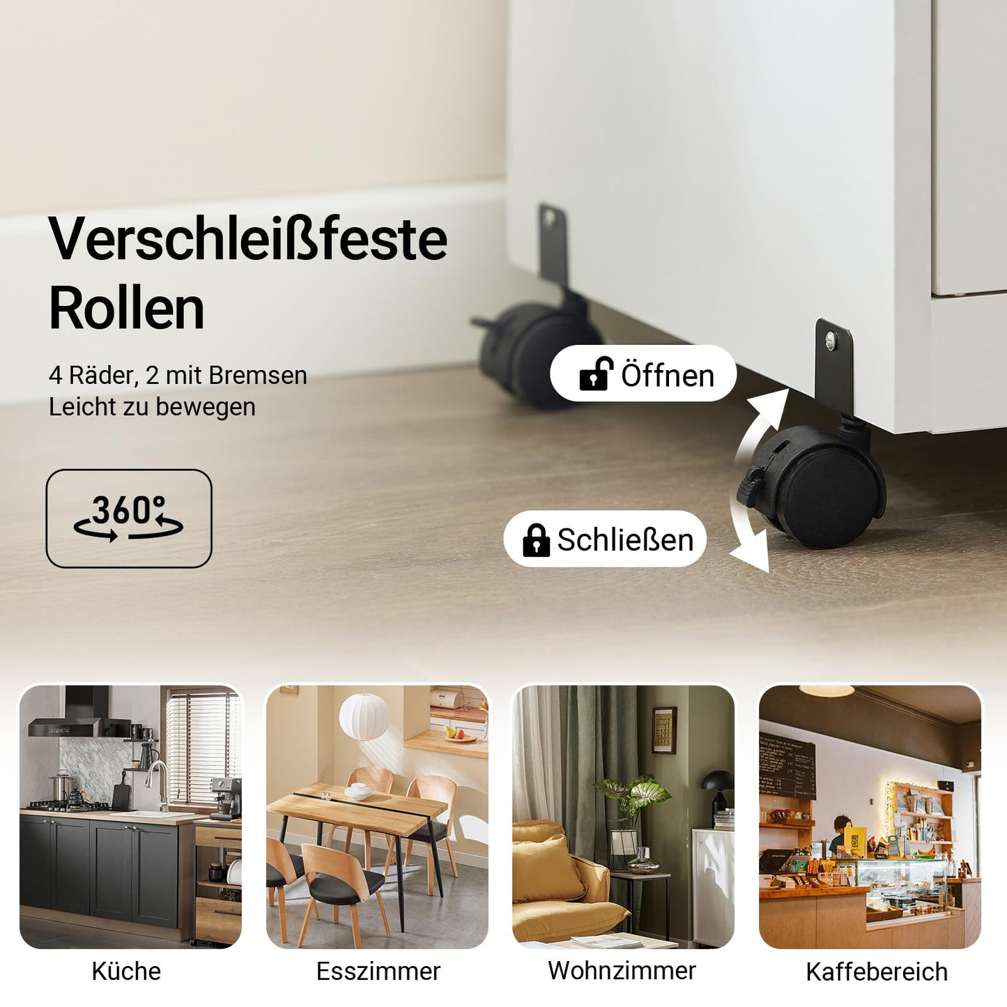 SoBuy® FSB12-W Microwave Cabinet with Wheels Kitchen Cabinet Kitchen Trolley Drinks Trolley with 2 Shelves, 2 Doors and 1 Drawer, White Dimensions approximately: 62x119x40cm