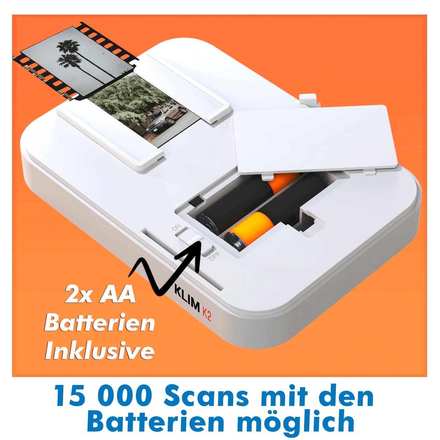 KLIM K2 Mobile Film Scanner 35mm + NEW + Positive & Negative Slide Scanner + Photo Scanner for digitizing + Slide Scanner + Your own development station at home + Digitize slides yourself.