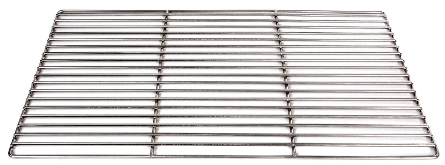 Massive stainless steel grill grate 67 x 40 cm, 6 mm thick, rust-free and electropolished.