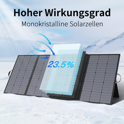 MHPOWOS 400W Portable Solar Panel, Foldable Solar Module Kit complete with an adjustable kickstand, Waterproof IP67 for outdoor camping, portable power station, RV, garden, balcony.