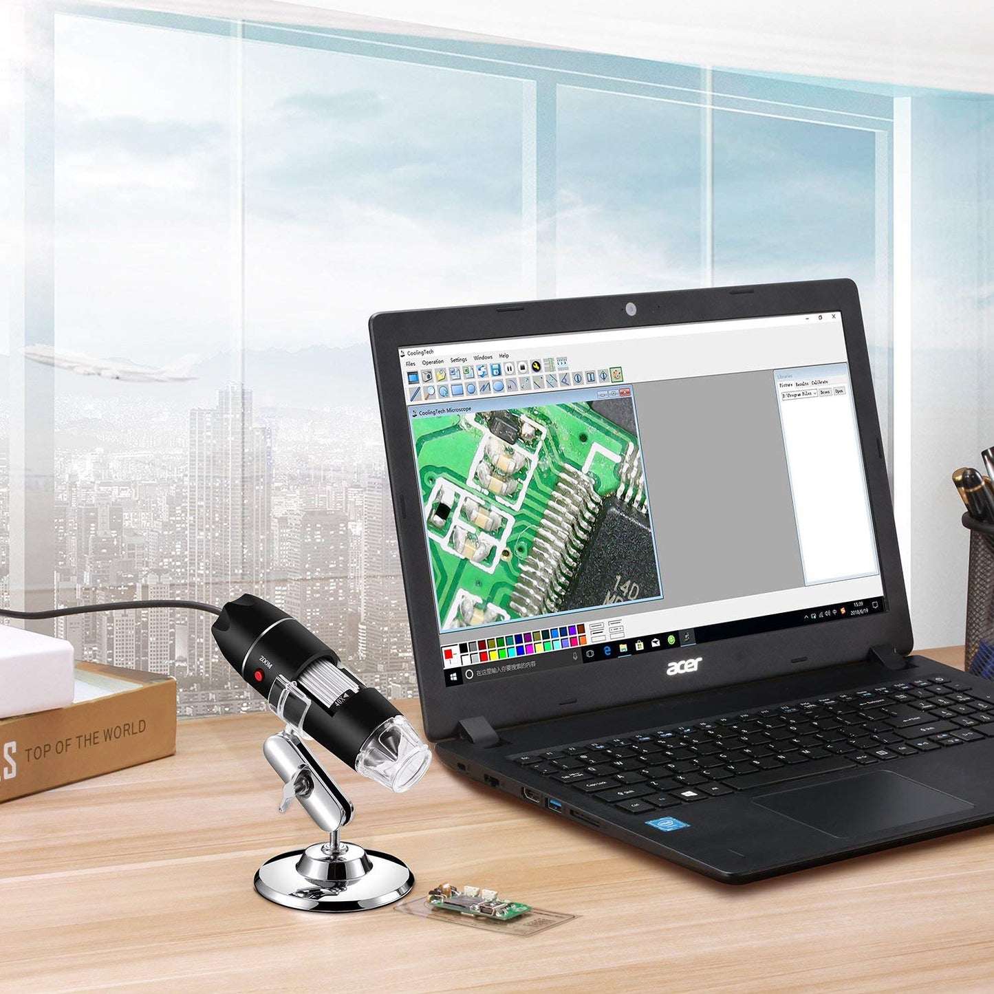 USB Digital Microscope 40X to 1000X, Bysameyee 8 LED Magnification Endoscope Camera with Carrying Case and Metal Stand, compatible for Android Windows 7 8 10 Linux Mac