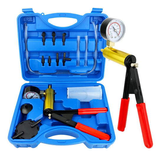 Awsuc Vacuum Pressure Tester Automotive Vacuum Pump Brake Bleeder Vacuum Tester Kit Brake Bleeding Tool, Vacuum Pump Motorcycle Brake Bleeder Auto Vacuum Pressure Tester Set