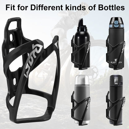 Capsule Bottle Holder Bike Set, Bike Drink Holder with 610ml 700ml 750ml Water Bottle, Screws, Lightweight Strong Bottle Holder for MTB, Road Bike (Black, 700ml-black)