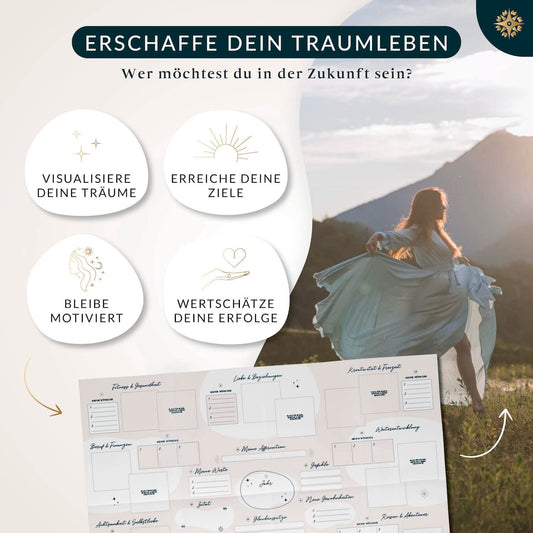 Life Compass® Vision Board Set "Dear Future Self" - THE ORIGINAL - Create your own vision board and visualize the life of your dreams - Gifts for women & men, Best friend