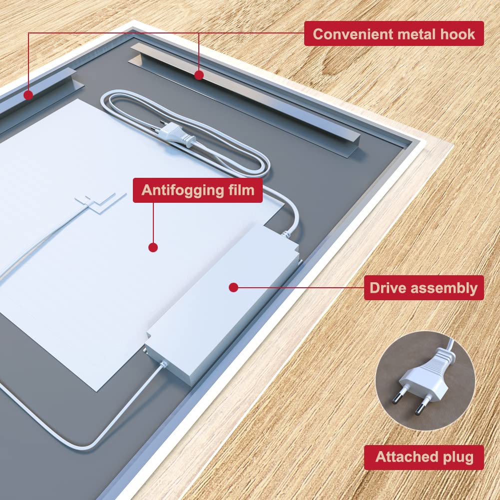 GANPE LED Bathroom Mirror (70 x 90 cm)