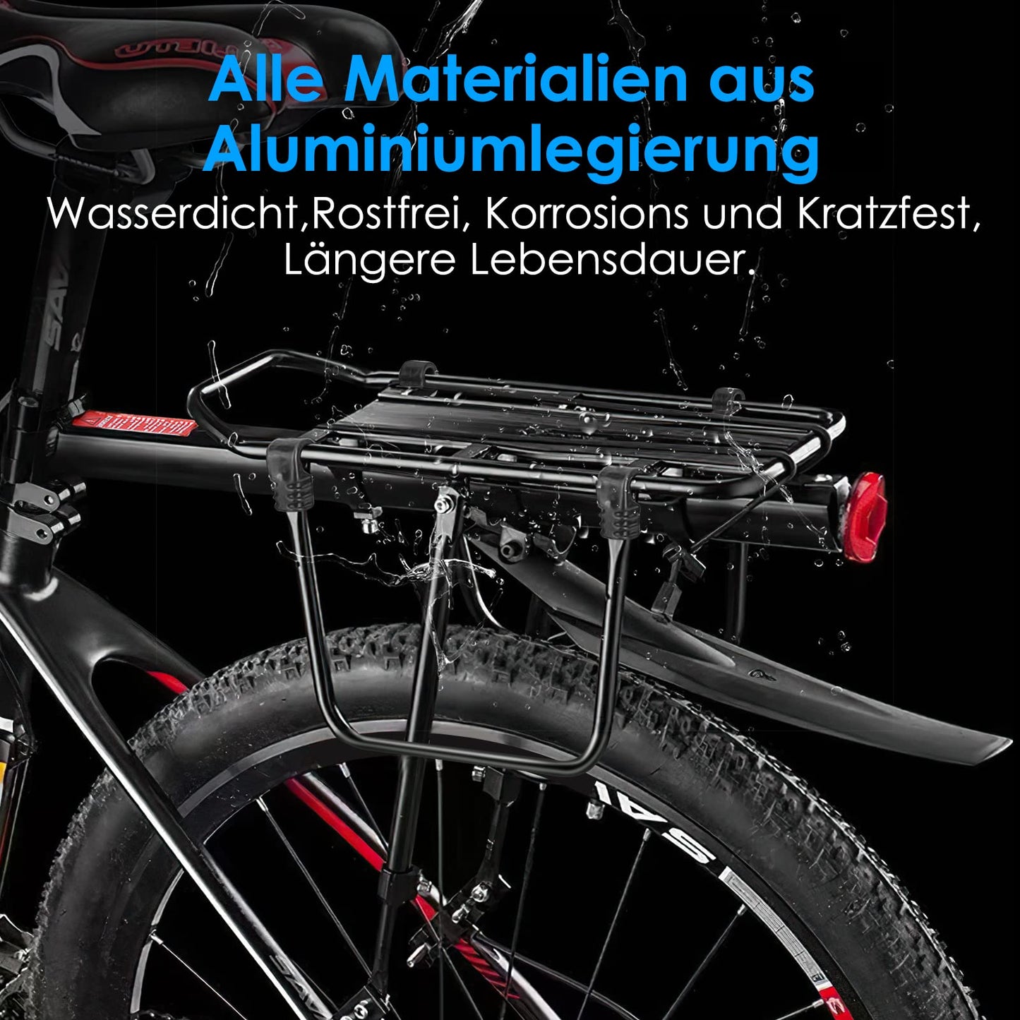 SPGOOD Bicycle Luggage Rack Set [24-29 Inch] Adjustable Universal Aluminum Alloy Mountain Bike Luggage Rack with Reflector, Quick Release, and Mounting, Maximum Load 100kg.