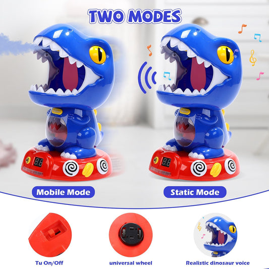 EagleStone Moving Dinosaur Shooting Game for Kids, Spaying & Auto-Scoring, Dino Target Game with 2 Pump Guns, 48 Foam Balls, Sound, Gift for Boys & Girls, Party Game