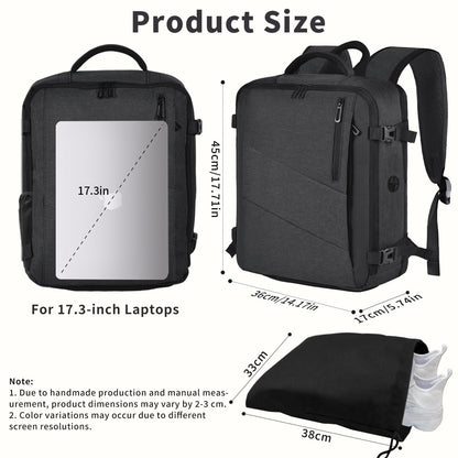 Leyrica carry-on backpack 45x36x20 for Easyjet, travel backpack bag Waterproof airplane travel bag Hand luggage 15.6 inch laptop backpack Outdoor daypack School bag (Grey)