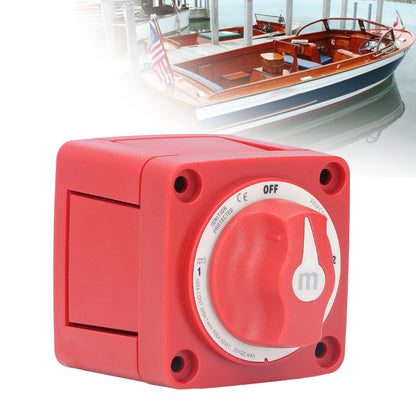 Akozon 300A 3-Position Dual Circuit Battery Switch Isolator for Marine, Boats, Car, Truck, Trailer, RV, red, Toggle Switch, manual, rotatable